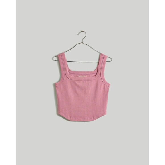 Madewell Tailored Crop Tank in Sleekhold Woodrose Size XL NL398 - Picture 5 of 7